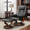 AVAWING Adjustable Recliner Chair with Ottoman & Footrest, 360° Swivel PU Leather Reclining Chair Black