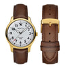 WOCCI Vintage Leather Watch Bands with Stainless Steel Golden Buckle