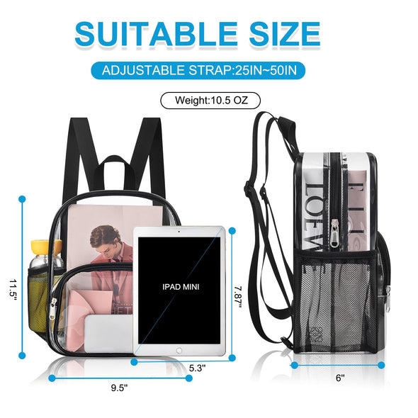 Busiuw Clear Backpack for Stadium Events and Concert