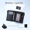 Small Soft Leather Wallet for Women RFID Blocking Ladies Card Holder with Double Zipper Pocket