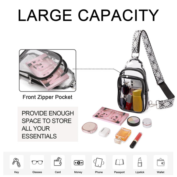 CLUCI Clear Crossbody Bag for Stadium Events and Concerts