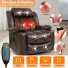 PARKOL Power Lift Leather Recliner for Elderly with Massage and Heat, 2 Cup Holders, Electric Stand Assist, USB Ports