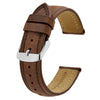 BISONSTRAP Vintage Crazy Horse Leather Watch Band with Stainless Steel Buckle