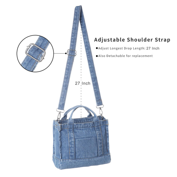 AOCINA Denim Tote Bag for Women, Crossbody Bags, Shoulder Bags