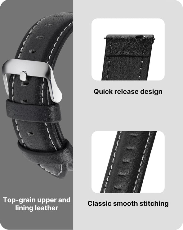 Fullmosa 20mm Quick Release Leather Watch Bands Compatible with Samsung Galaxy Watch