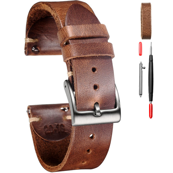 hemsut h Leather Watch Bands for Men, Horween Quick Release Vintage Watch Strap