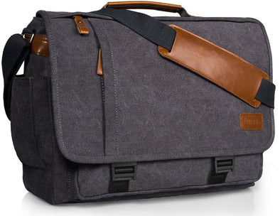 ESTARER Messenger Bag for Men, Waterproof Canvas Laptop Shoulder Bag