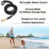 Guiding Star Leather Heavy Duty Dog Leash for Large & Medium Dogs, 6ftx3/4inch, Black