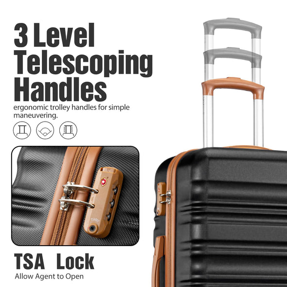 6 Piece Lightweight Hardshell Carry on Luggage Sets with TSA Lock and Spinner Wheels