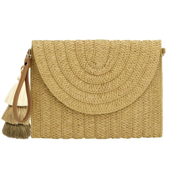 Aovtero Straw Clutch Purse for Women Crossbody Bag Summer Beach Shoulder Bags