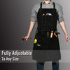 LeaSeek Leather Welding Apron, Heat Heavy Duty Work Apron with 6 Pockets & Gloves