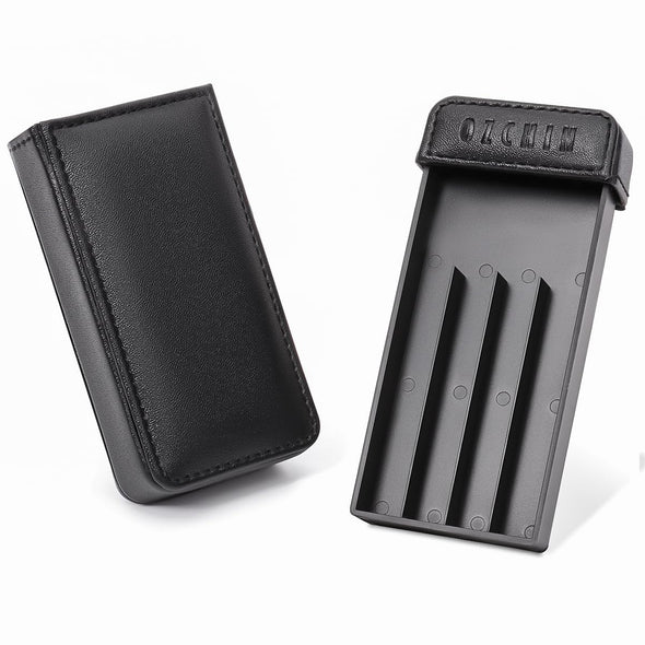 OZCHIN Pull-and-Push Cigarette Case, Holds 4 King Size, Black