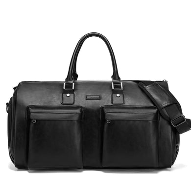 Modoker Leather Duffel Bag, Weekend Travel Bag with Shoulder Strap & Multiple Pockets