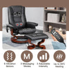 AVAWING Adjustable Recliner Chair with Ottoman & Footrest, 360° Swivel PU Leather Reclining Chair Black