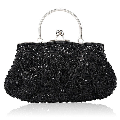 Simcat Beaded Flower Evening Bag Sequin Design Clutch Bag