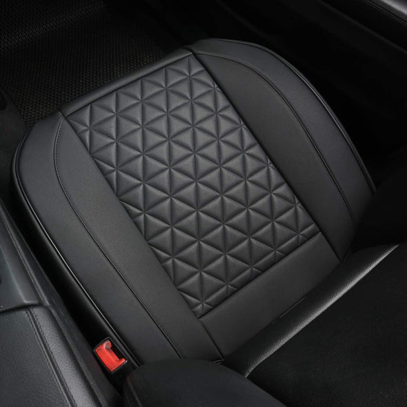 Black Panther Luxury Faux Leather Car Seat Cover Front Bottom Seat Cushion Cover, Anti-Slip and Wrap Around The Bottom, Fits 95% of Vehicles - 1 Piece,Black