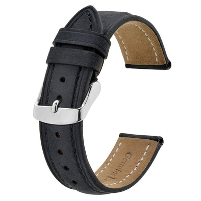 BISONSTRAP Vintage Crazy Horse Leather  Watch Band with Stainless Steel Buckle