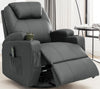 Korser Manual Swivel Recliner Chair with Massage and Heat, Remote Control and Cup Holder