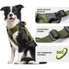 WINGOIN Adjustable Heavy Duty No Pull Tactical Dog Harness with Handle & Reflective -Green,L