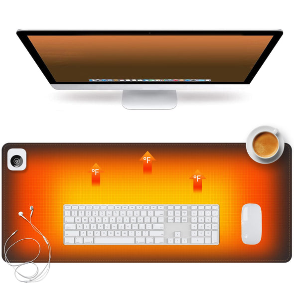 tulpock Heated Desk Pad Mouse Pad with 3 Levels Heating & Auto Shut-Off, 31.5 x 13 inch