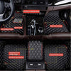 TOBILE Custom Personalized Leather Car Floor Mats Set (Black+Red)