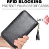 Credit Card Holder Wallet Womens Zipper Leather Case Purse RFID Blocking