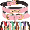 IWKWUZILM Custom Personalized Leather Dog Collars & Nameplate for all breeds, Choose from 7 colors