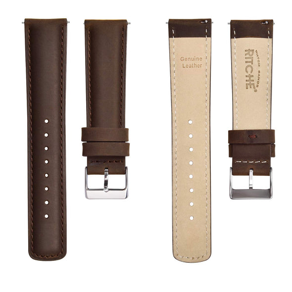 Ritche Quick Release Genuine Leather Watch Bands with Moisture-Proof Core & Stainless Buckle