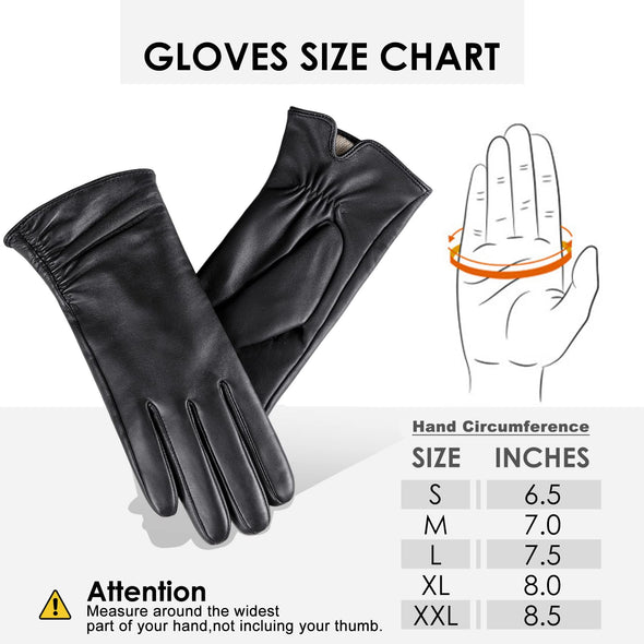 Dsane Winter Touch screen Lambskin leather Gloves for Women