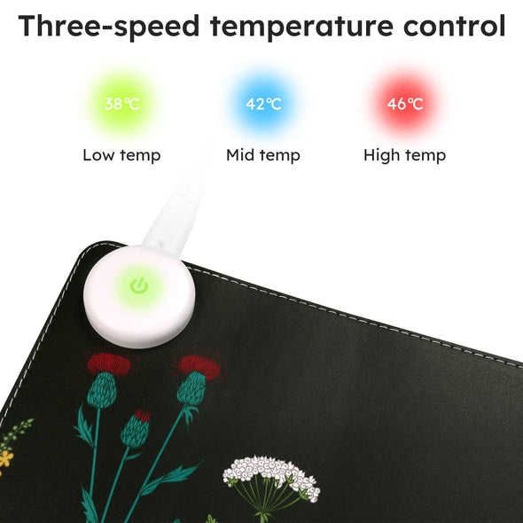 iCasso Electric Warm Desk Pad Mouse Pad with 3 Heating Levels & Auto Shut-Off, 31.5" x 13"