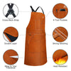 ARCCAPTAIN Cowhide Welding Work Apron  with 6 Tool Pockets, Adjustable M-XXXL