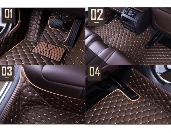 DASHUAI Custom Personalized Leather Car Floor Mats (Pure Black)