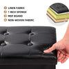 ALASDO Foldable Leather Ottoman with Storage for Living Room 17x13x13inches Black