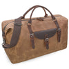 NEWHEY Leather Duffel Bag, Waterproof Weekend Travel bag