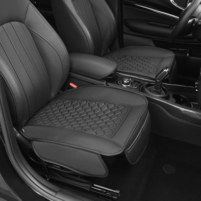 Elantrip Luxury Leather Car Seat Covers, Anti-Slip & Waterproof, Full Protection with Storage - Fits Most Cars, SUV, Trucks(Black, 2-Pack)