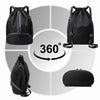 Hoedia Sports Drawstring Backpack,  Swim Gym Bag with Shoes Compartment & Wet Proof Pocket