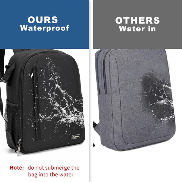 Cwatcun Waterproof Camera Backpack for DSLR, Mirrorless - for Sony, Canon, Nikon Camera and Lens Accessories