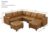 EASE MOOSE Modular Sectional Sofa with Storage, U Shaped Sectional Faux Leather Sectional Couch Large Sectional Sofa, Brown