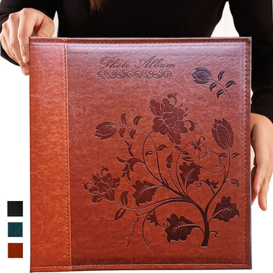 TOTOCAN Vintage Leather  Photo Album, Holds 600 Photos, Red Brown