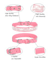 Aecllcea Pink Dog Collar for Small Dogs, Adjustable Leather Suede Rhinestone Dog Collars, S-Pink