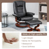 AVAWING Adjustable Recliner Chair with Ottoman & Footrest, 360° Swivel PU Leather Reclining Chair Black