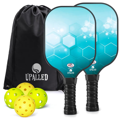 Upalled Pickleball Bag Set with 2 Pickleball Paddle, 4 Pickleball Balls, 1 Pickleball Bag, 2 Athletic Tape