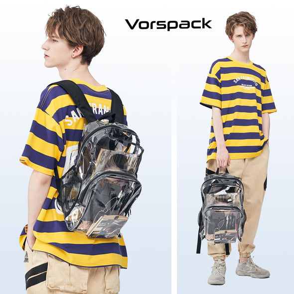 Vorspack Clear Backpack Heavy Duty for College, travel & Work