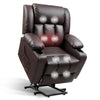 FLEXISPOT Power Lift Leather Recliner Chair Sofa for Elderly, With Massage & Heat, Cup Holders