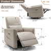 Korser Electric Swivel Faux Leather Recliner Chair with Side Pockets Type-C & USB Ports