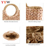 YYW Summer Straw woven Handbag, Beach Sea Straw Rattan Tote Bags