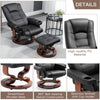 AVAWING Adjustable Recliner Chair with Ottoman & Footrest, 360° Swivel PU Leather Reclining Chair Black