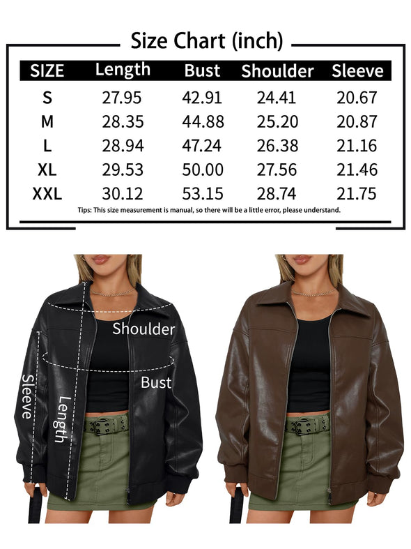 AUTOMET Womens Leather Jackets, Zip Up Motorcycle Coats