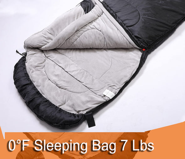 Londtren Adults 0 Degree Sleeping Bags, Winter Below Zero 20 15 Flannel Lined Camping Sleeping Bag