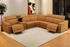 A Ainehome Sectional Sofa Couch for Living Room, Power Leather Recliner Sofa Set, Reclining Corner Sectional Sofa Set with Storage Console for Living Room（A-Ginger